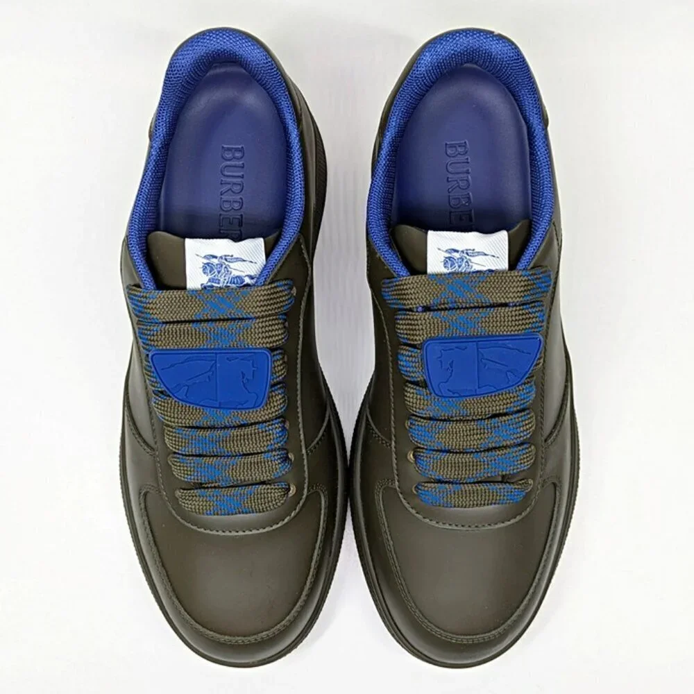 Burberry Men's Terrace Low Top Leather Sneakers in Loch Size 45 (MSRP $820) - Picture 6 of 12